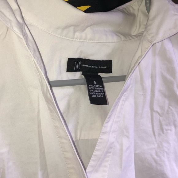 International Concepts White Button Up V Neck - Picture 3 of 3